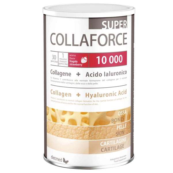 Confezione Dietmed Collaforce Super 10000 gusto fragola integratore per articolazioni e ossa