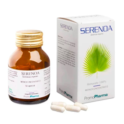 Confezione Serenoa Repens PromoPharma 50 capsule vegetali per la salute maschile.