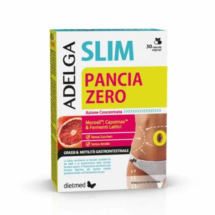 Adelgaslim Pancia Zero: L'alleato naturale per un addome piatto e sgonfio 1 Confezione Adelgaslim Pancia Zero Dietmed per pancia piatta e metabolismo lipidi.