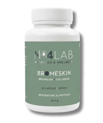 Confezione Bromeskin N4LAB 60 capsule integratore bromelina e collagene per elasticità cutanea.