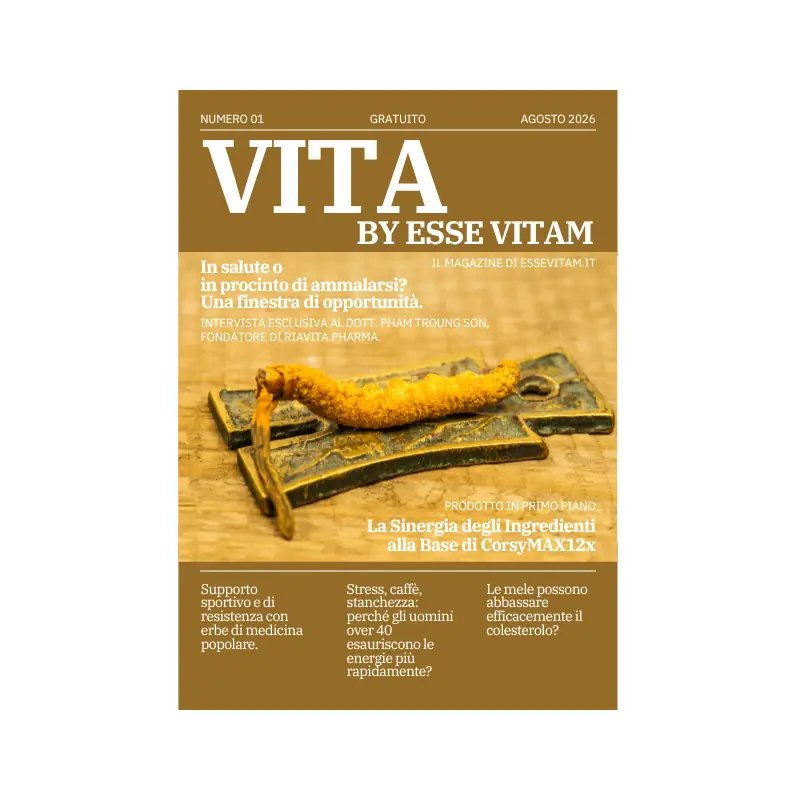 Rivista VITA di Esse Vitam, primo numero. Con Riavita e CorsyMAX12x. In copertina: Cordyceps Sinensis